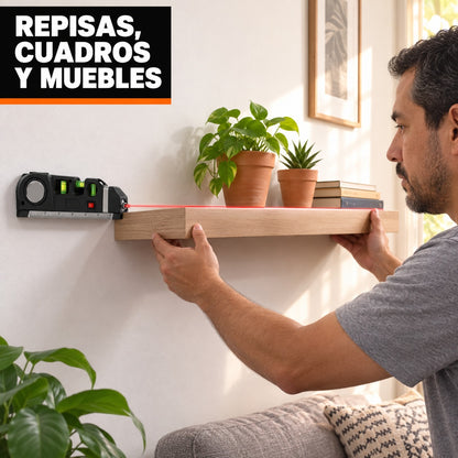 Nível Láser 3 en 1 con Cinta Métrica para Medir y Alinear con Precisión